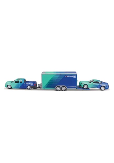 Mey İthalat 1/64 Design Seri Yarış Takımı Römork Ve Araç Set Beyaz