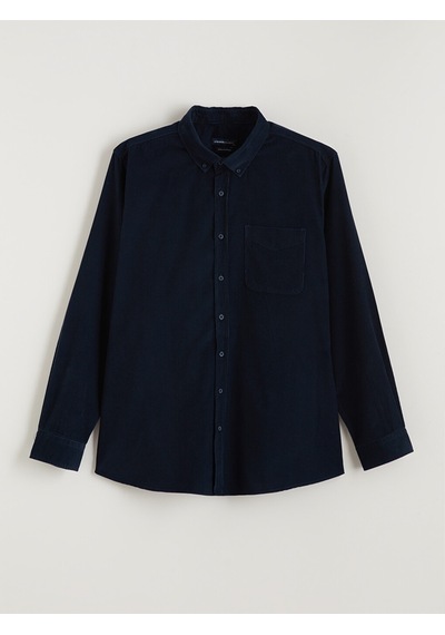 Lcwaıkıkı Classic Lacivert Regular Fit Uzun Kollu Kadife Erkek Gömlek