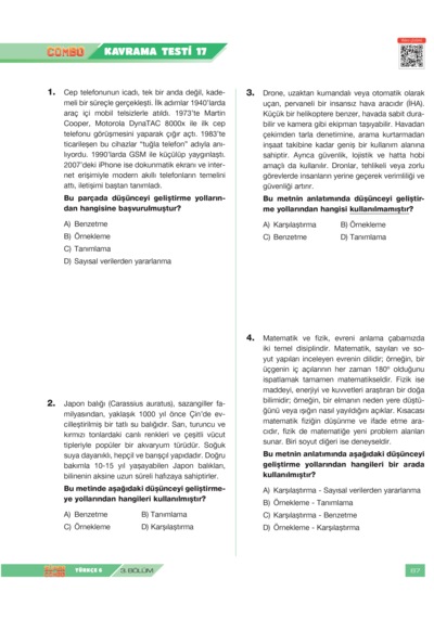 Süper Combo Türkçe 6. Sınıf Soru Bankası