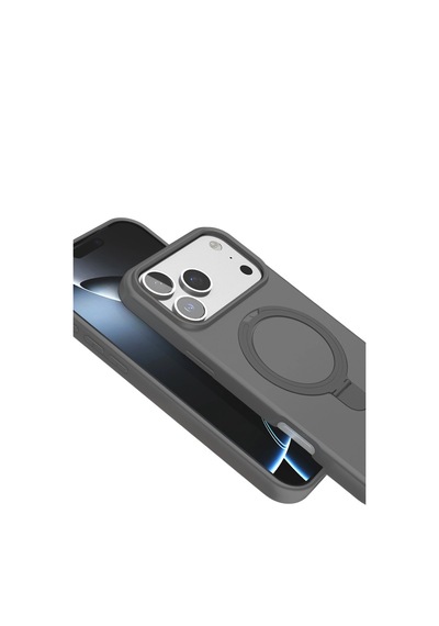 Apple İphone 17 Pro Max Regal Magsafe Standlı Kapak - Titan Gri 0.2M-Çok Renkli