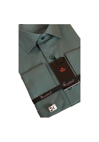 Dicotto Haki Yeşil Dar Kesim Micro Kumaş Kol Düğmeli Slim Fit Erkek Gömlek - 201-19 001