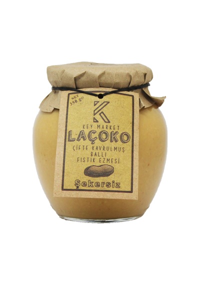 Laçoko Şekersiz Katkısız Glutensiz Doğal Çifte Kavrulmuş Ballı Yer Fıstığı Ezmesi 350 G
