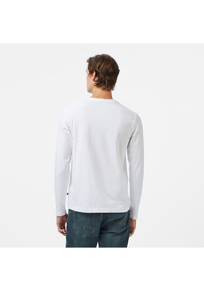 Nautica Erkek Beyaz Classic Fit Uzun Kollu T-shirt Düz V57007t Beyaz