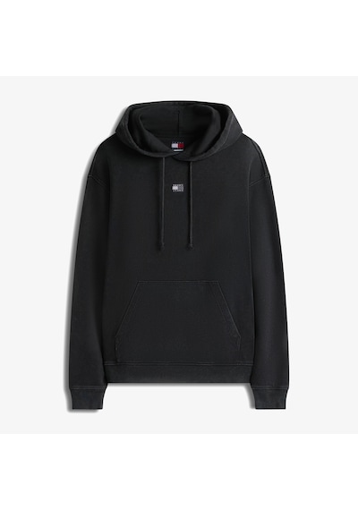 Tommy Hilfiger Relaxed Overdyed Flag Hood Erkek Siyah Sweatshirt Dm0dm22383 Siyah