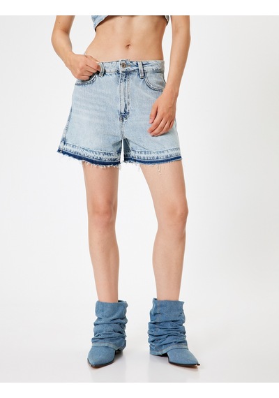 Koton Mini Kot Şort Yüksek Bel Kesik Püsküllü Paça Düğmeli Cepli Pamuklu Açık İndigo 4sal40387md Açık İndigo Koton Mini Kot Şort Yüksek Bel Kesik Püsküllü Paça Düğmeli Cepli Pamuklu Açık İndigo 4sal40387md Açık İndigo