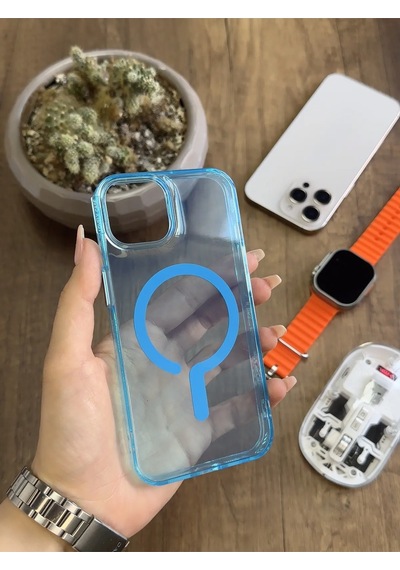 Apple iPhone 12 Pro Magsafe Uyumlu Silikon Kılıf Soocase661 Mavi