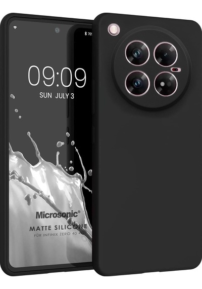 Microsonic Matte Silicone Infinix Zero 40 4g Kılıf Siyah -