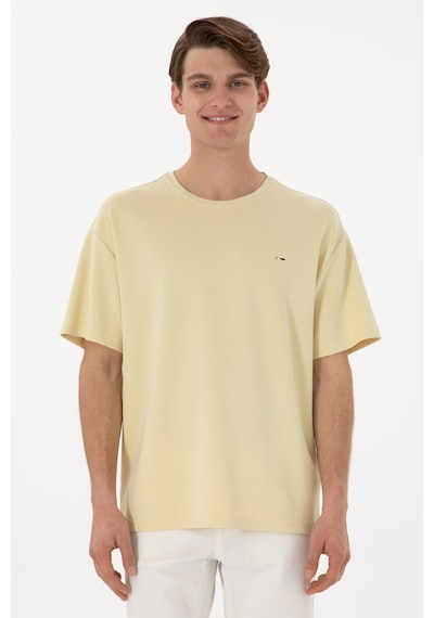 U.S. Polo Assn. Erkek Comfort Fit Bisiklet Yaka Açık Haki Tişört Tişört 50307322-VR183