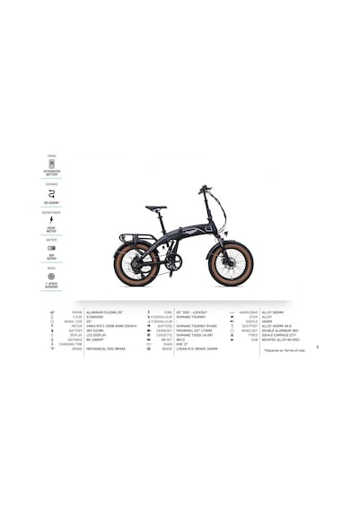 Armour -20"katlanir Fat Bike -7 Vites-elektrikli- Mat Siyah-gri Mat Siyah