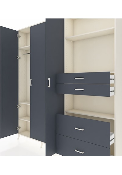 Arges Dolap 12 Raflı 4 Çekmeceli Tek Askılı 220x30x243 Aytaşı-antrasit/antrasit Antrasıt/antrasıt Arges Dolap 12 Raflı 4 Çekmeceli Tek Askılı 220x30x243 Aytaşı-antrasit/antrasit Antrasıt/antrasıt