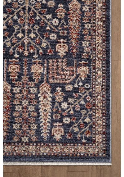 Focus Fo005m Lacivert Renkli Vintage Modern Salon Koridor Yatak Ve Oturma Odası Halısı-1768 Gri