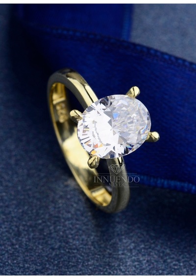 925 Ayar Gümüş 10x8 Mm 4 Karat Oval Tektaş Gümüş