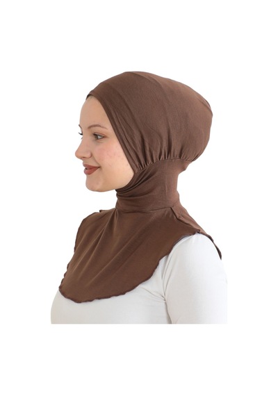 Modish Group Kadın Boyunluklu Hijab Tesettür Pratik Spor Bone - Sarı KAhverengi