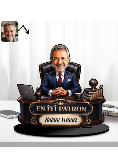 Bk Gift Kişiye Özel Patron Tasarımlı Karikatür Biblo