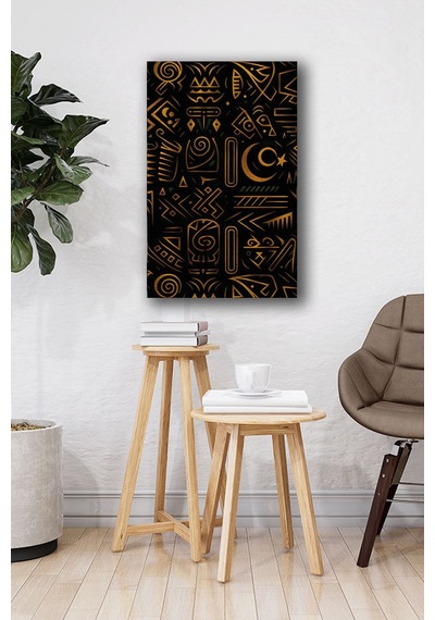 Dekoratif Gold Hiyeroglif Desenli Cam Tablo Antik Sembollü Siyah Modern Duvar Sanatı Doğa Ve Manzara Temalı Dekoratif Duvar Tablosu, Salon, Yatak Odası Ve Ofis Dekoru,
