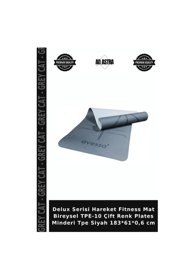 Delux Serisi Hareket Fitness Mat Bireysel Tpe-10 Çift Renk Plates Minderi Tpe Siyah 183 61 0,6 Cm