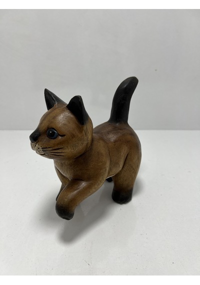 Ahşap Kedi Biblo 20cm