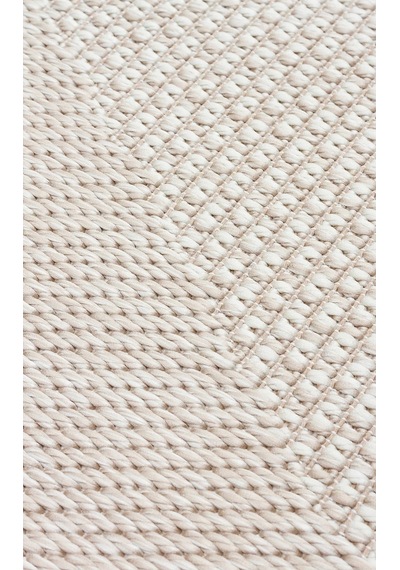 Bespoky Mono 03 Beige Geometrik Modern Salon Kilimi Ekru