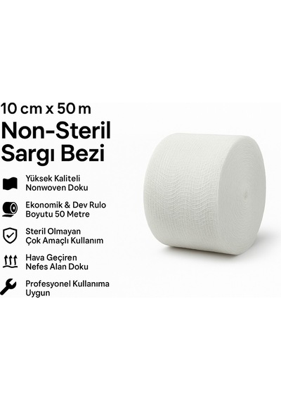 Bozkar Medikal Nonwoven Non-Steril Bandaj Rulo Sargı Bezi 10 CM x 100 M﻿﻿