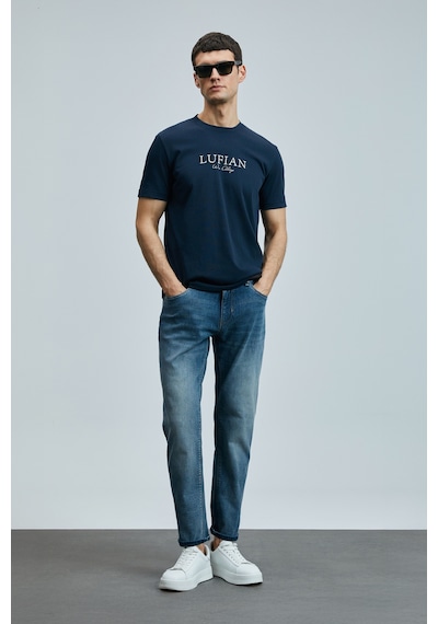 Lufian Bruno Smart Jean Erkek Pantolon Slim Fit Mavi Mavi 111200192100300 Mavi