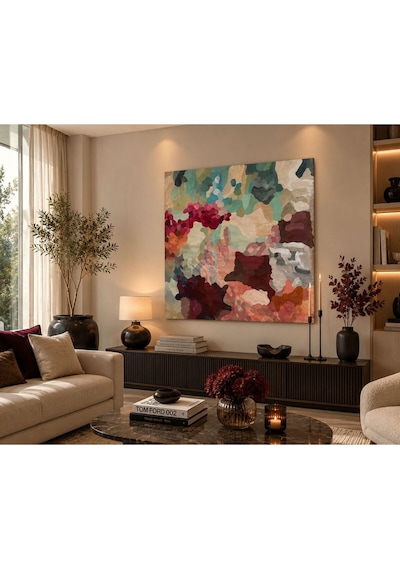 Modern Soyut Renk Harmoni Tablosu Çerçevesiz Premium Kanvas Duvar Dekoru Yatak Odası, Salon, Oturma Odası Ve Ofis İçin Şık Dekoratif Tablo
