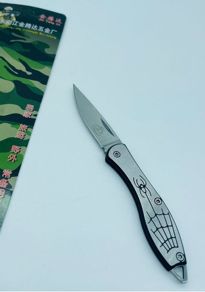 Tobaccotürk724 Metal Mini Kamp Bıçak Örümcek Ceplik Kamp Çakı //14cm-w14 Gri