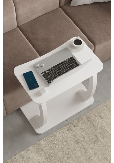 Desk Çalışma Sehpası, Laptop Sehpası, Çift Ayaklı Geniş Yüzey Beyaz Desk Çalışma Sehpası, Laptop Sehpası, Çift Ayaklı Geniş Yüzey Beyaz