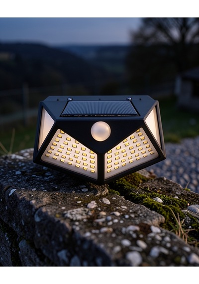 Güneş Enerjili Duvardaki 100 Led Lamba Uuczduvarlambası Çok Renkli