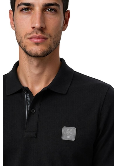 Arma Ar-ma Erkek Polo Yaka Tişört Baskisiz Basic Örme Kumaş Regular Fit %100 Pamuk 30/1 Çift Toplama Penye Pike Y31374358002 Siyah-s1
