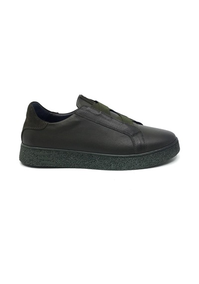 Catelli %100 Deri Tam Ortopedik Yumuşak İç Taban Erkek Kışlık Rahat Günlük Lastikli Sneaker Ayakkabı 40-44 Haki