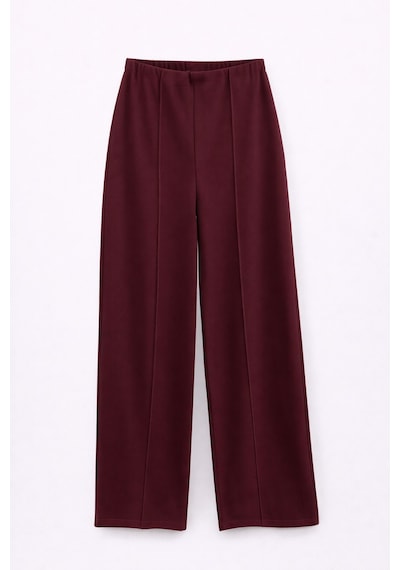 Mixray 4760 Kadın Bol Paça Dökümlü Beli Lastikli Selanik Pantalon Mürdüm