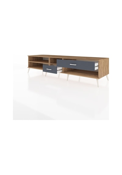 Kronos Tv Ünitesi 2 Raflı 2 Çekmeceli 220x59x51 Çam-çam/antrasit Atlas Çam/antrasıt - Atlas Çam