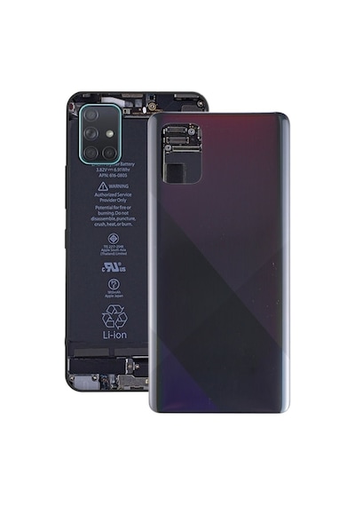 Samsung Galaxy A71 Uyumlu Arka Pil Batarya Kapağı Sm-a715f - Siyah