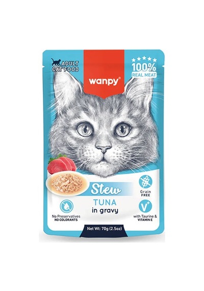 Wanpy Stew Sos İçinde Ton Balıklı Yetişkin Kedi Konservesi 70 Gr 171-20000.01