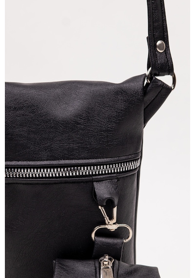Fabric Craft Bag Çapraz Askılı Çanta Kadın Suni Deri Fermuarlı 14x21 Cm Siyah