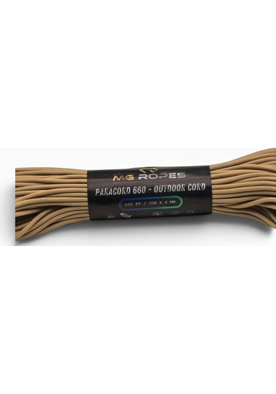 Mg Ropes Bileklik Ve Outdoor Polyester Paracord İp 4 Mm 660 Lb 30 Metre Çöl 10 Çekirdek