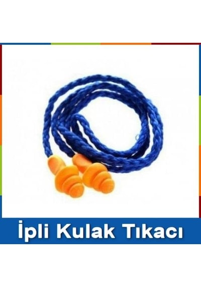 Gürültü Azaltıcı Yumuşak Sivri Uçlu İpli Kulak Tıkacı  Tıkaç