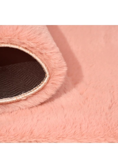 Çam Halı Tavşan Poly Rptf5020 Peluş Halı - Rose -yüksek Kalite-ekstra Yumuşak - Kaymaz Özel Tabanlı - Özel Ölçü Koyu Pembe