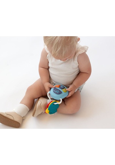 Yumuşak Diş Kaşıyıcılı Renkli Bebek Anahtar Aksesuarı - 4 Modlu, Ses Çıkaran Yenidoğan Aktivite Eğlence Modeli 3 Ay+