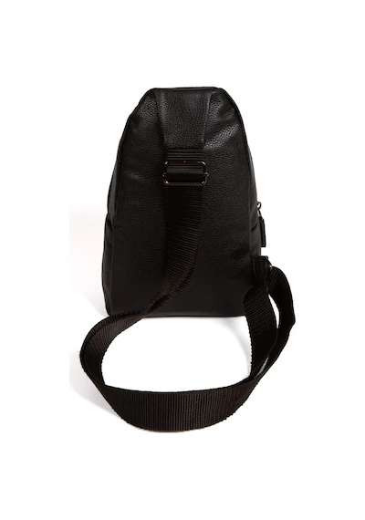 Newish Polo Unisex Siyah Vegan Suni Deri Kulaklık Çıkışlı Çapraz Omuz Ve Göğüs Çantası Günlük,seyahat,okul Siyah .