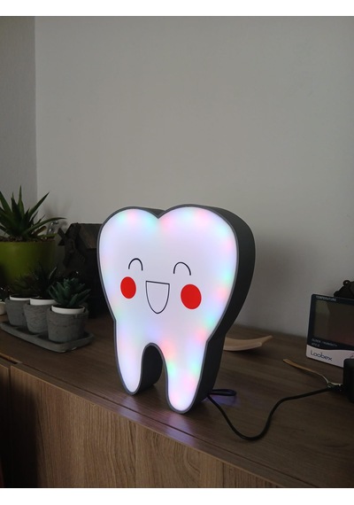 Gülümseten Bir Dokunuş Diş Şeklinde Rgb Led Lamba 24x17x5 Cm
