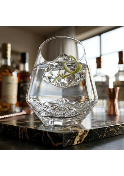 6'li Geometrik Cam Su Ve Meşrubat Bardağı Seti - Modern Kesim Kahve Yanı Bardağı 340 Ml Çok Renkli