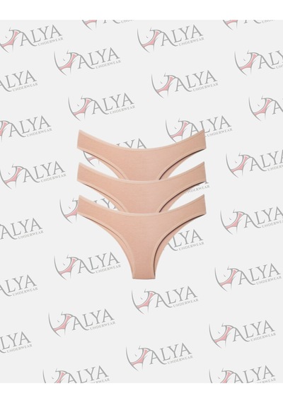 Alya Underwear Kadın Brazilian Külot 3 Adet Beyaz Ten