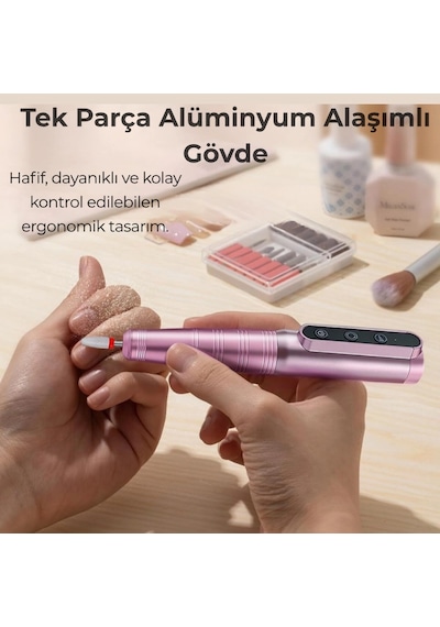 Kablosuz Elektrikli Tırnak Törpüsü Şarjlı Profesyonel Manikür Pedikür Cihazı 20000 Rpm Tırnak Bakım