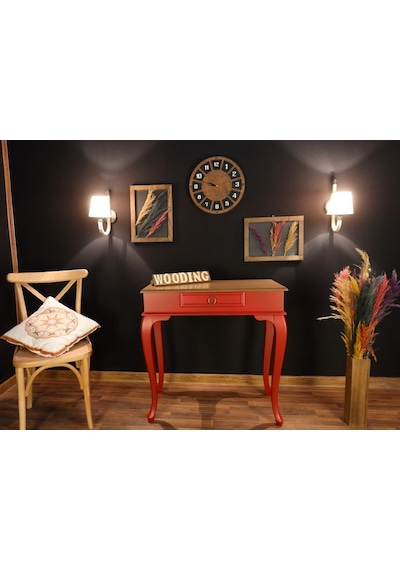 Wooding 80 Cm Çekmeceli Masif Kırmızı Naturel Dresuar (548586426) Kırmızı
