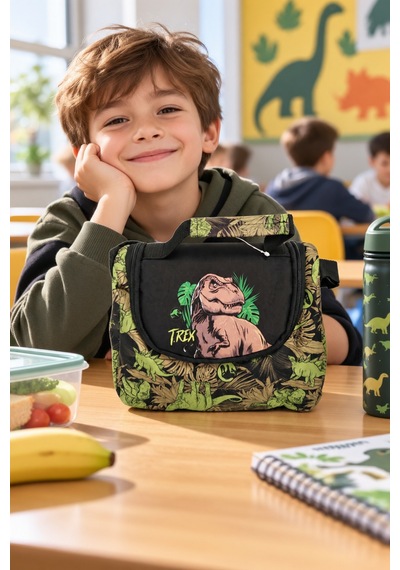 Jurassic World Dinozor T Rex Termal Beslenme Çantası Çocuk Okul Yemek Çantası 22x20x12 Cm Çok Renkli