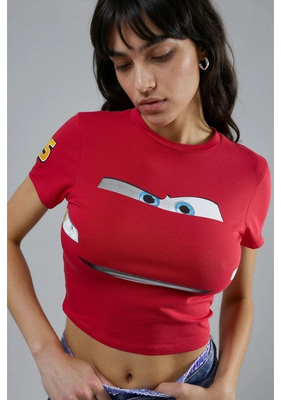 Hiccup Kısa Kollu Araba Baskılı T-shirt Kırmızı