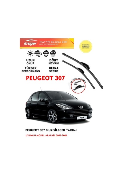 Peugeot 307 Muz Silecek Silgi Silgeç Takımı 2001 Model Araca Özel Aparat