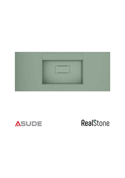 Realstone Flatstone Etajerli Granit Lavabo 70 50cm Mint Yeşil