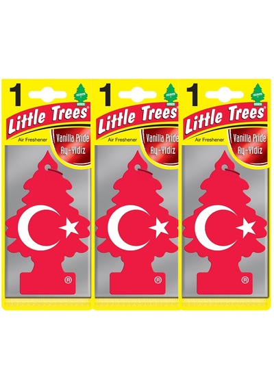 Little Trees Türk Bayrağı Ay Yıldız Vanilya Oto Kokusu 3 Adet